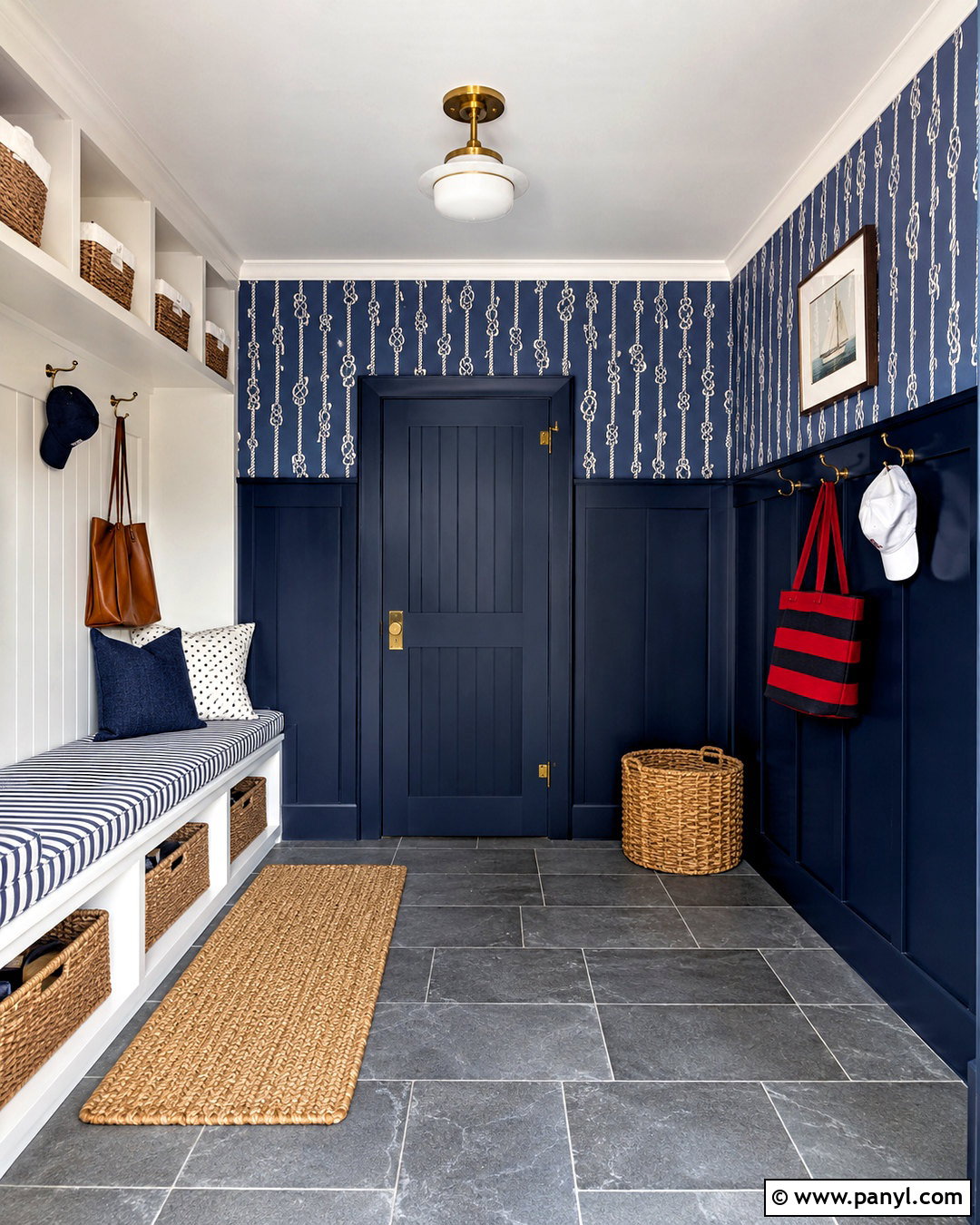 Nautical Rope Wallpaper Mudroom - 20 preppy wallpaper ideas