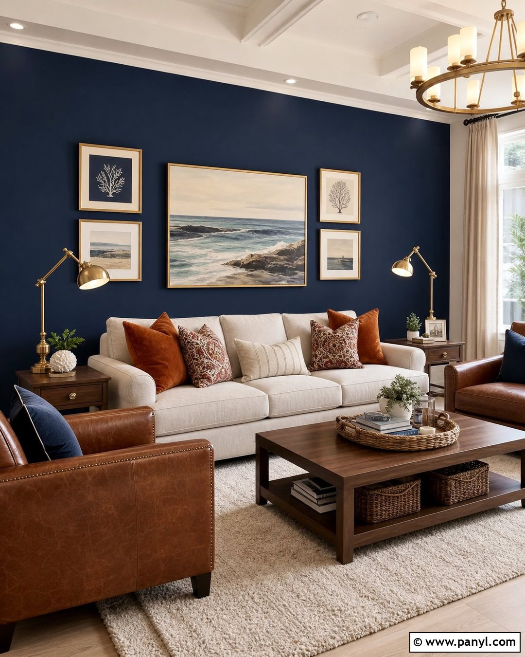 Naval Accent Wall Living Room - 20 Sherwin William Accent Wall Ideas