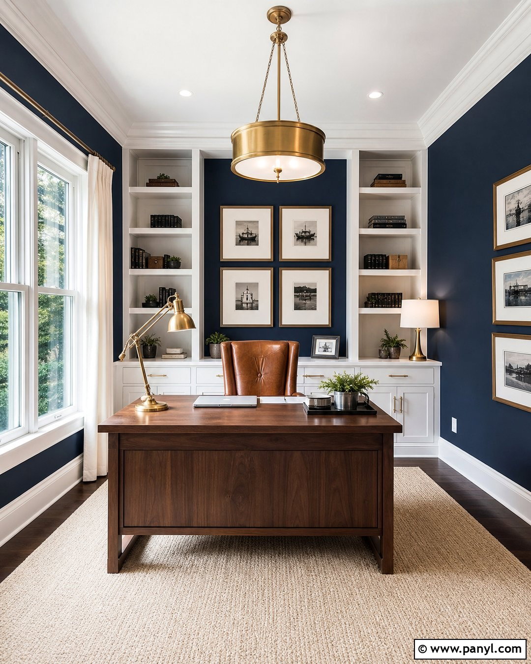 Naval Walls With Extra White Trim - 25 Sherwin Williams Wall And Trim Combo Ideas