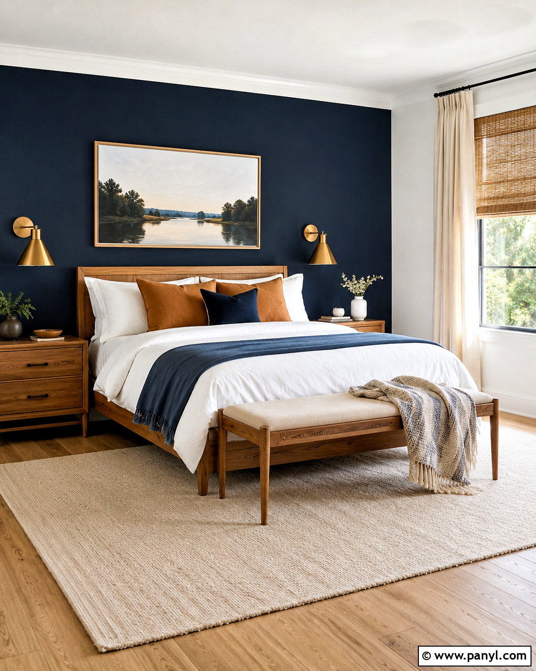 Navy Accent Wall Bedroom Color - 40 Room Wall Color Ideas