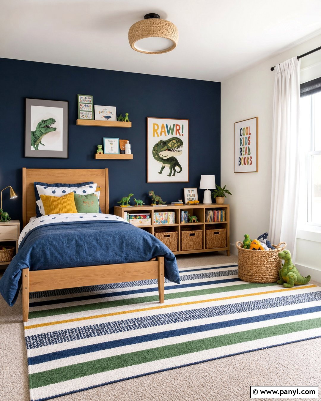 Navy Accent Wall In Kids Room - 35 Navy Accent Wall Ideas