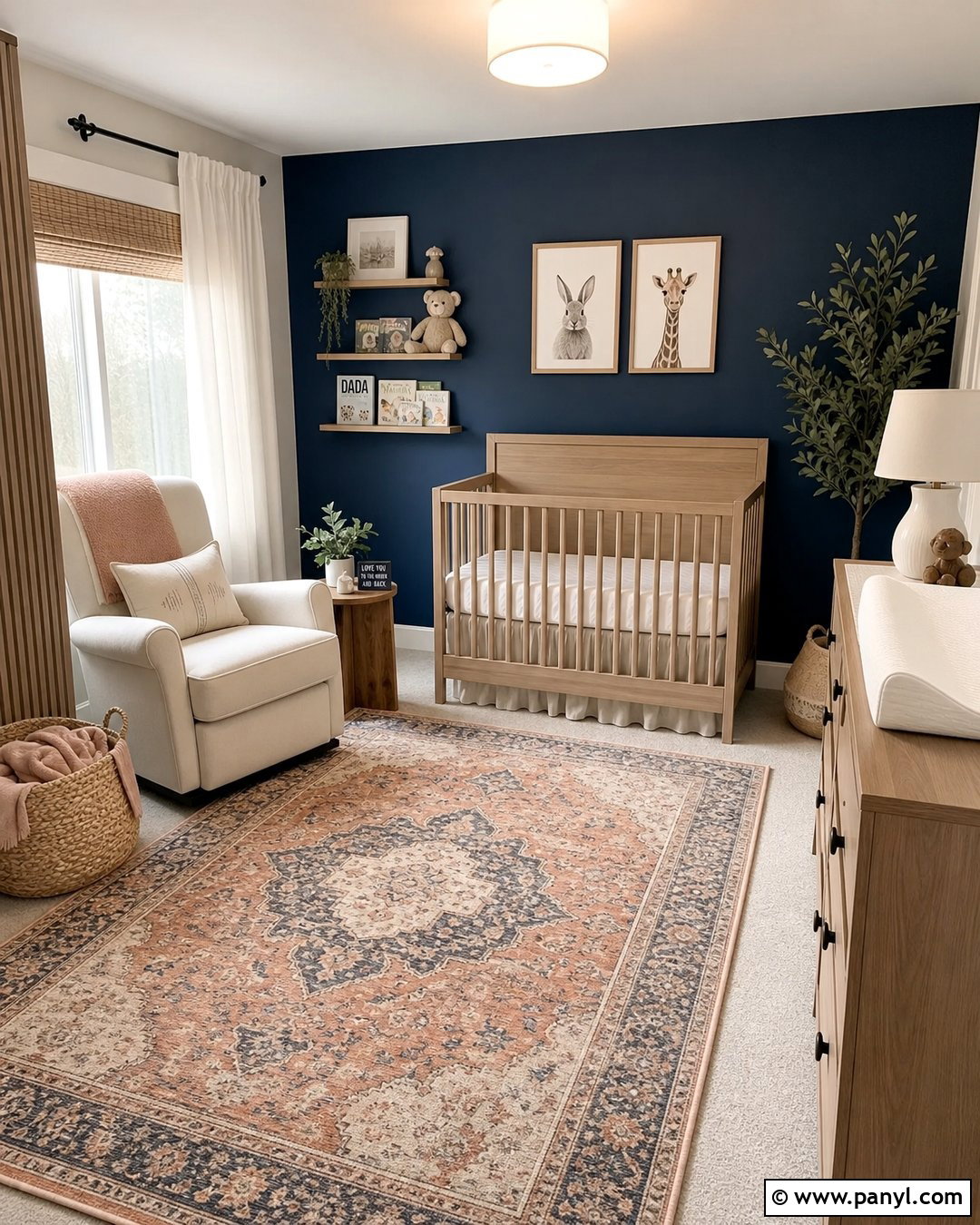Navy Accent Wall In Nursery - 35 Navy Accent Wall Ideas