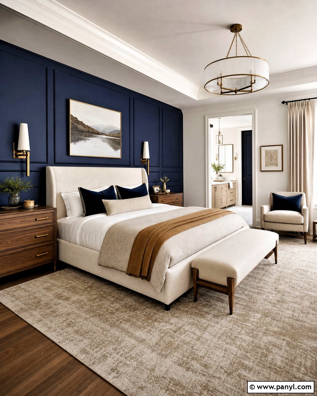Navy Accent Wall Primary Bedroom - 20 navy accent wall bedroom ideas