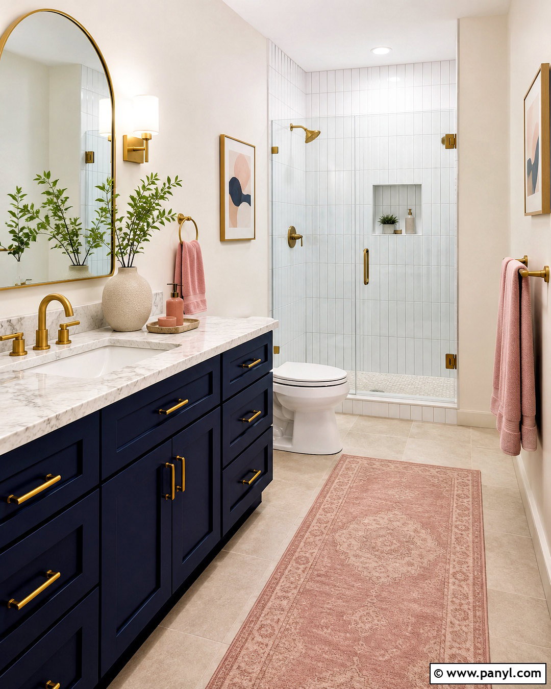 Navy And Blush Bathroom - 20 navy bathroom ideas