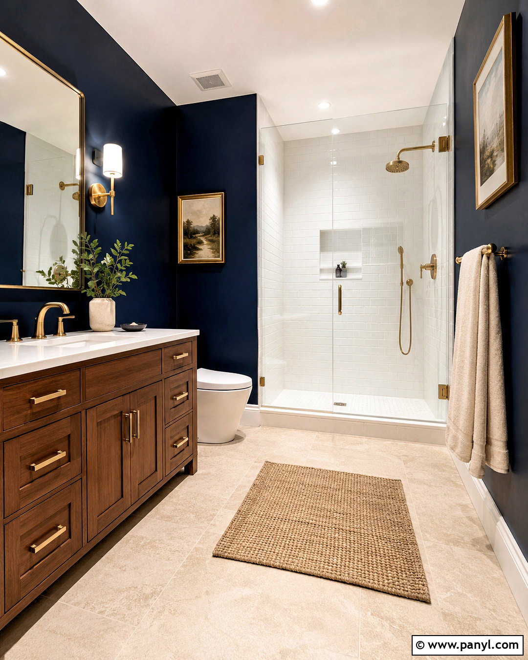 Navy And Brass Bathroom - 20 navy bathroom ideas