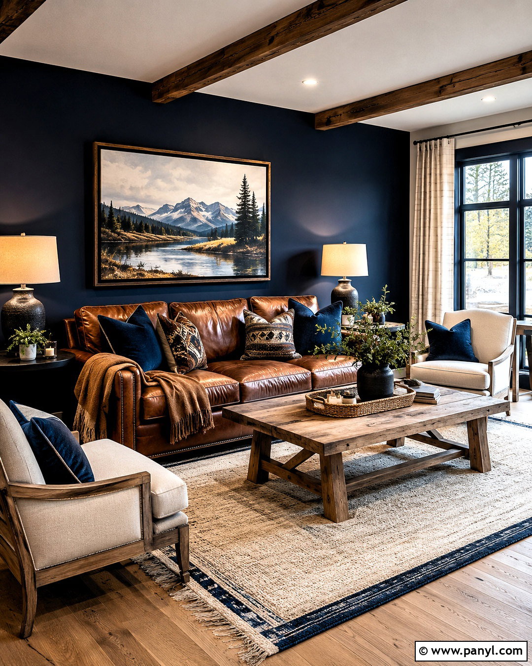 Navy And Brown Rustic Living Room - 20 navy blue and brown living room ideas
