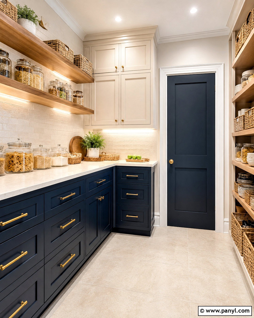 Navy And Cream Kitchen Pantry - 20 navy and cream kitchen ideas