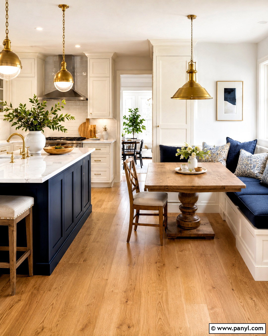 Navy And Cream Kitchen With Breakfast Nook - 20 navy and cream kitchen ideas