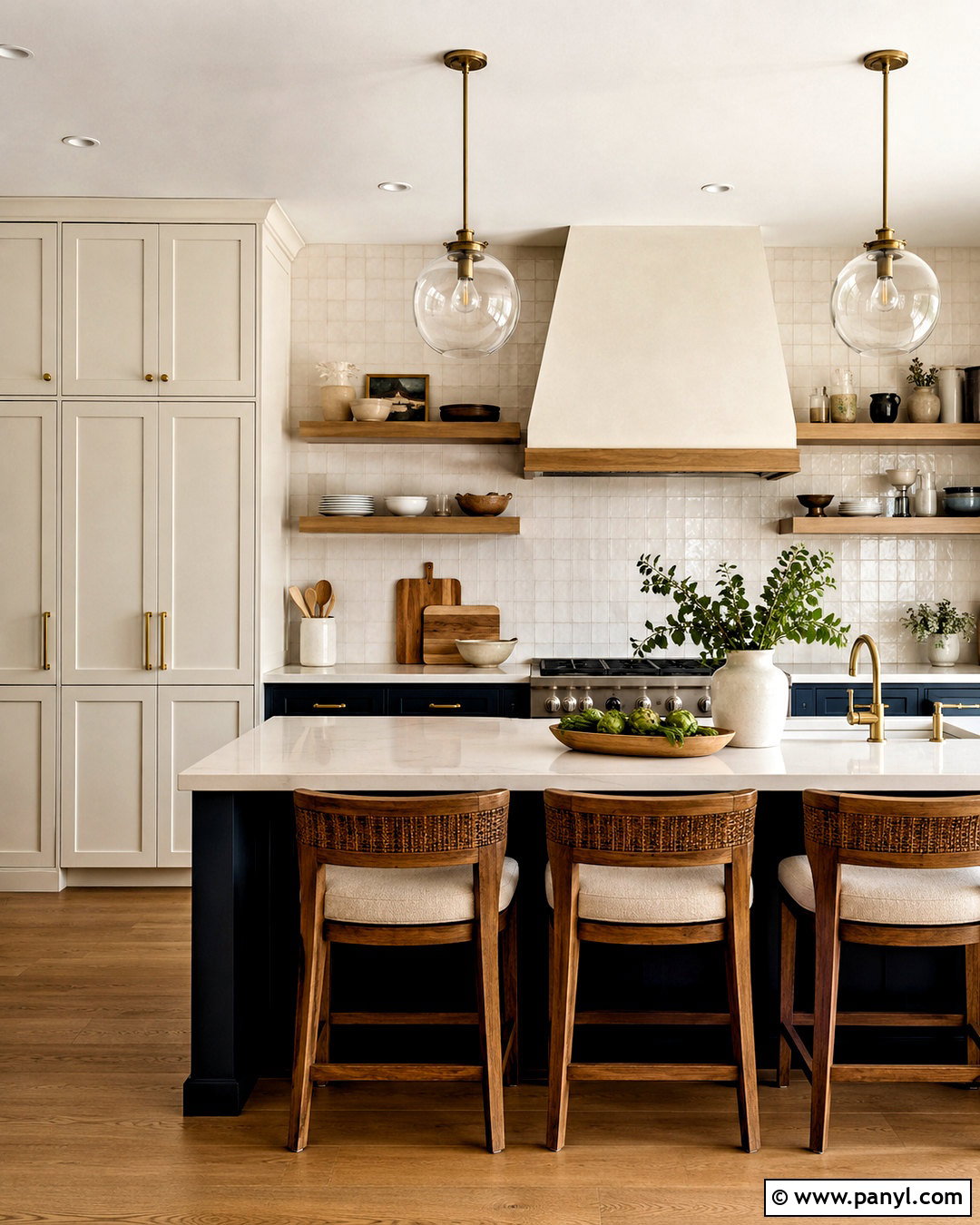 Navy And Cream Kitchen With Open Shelving - 20 navy and cream kitchen ideas