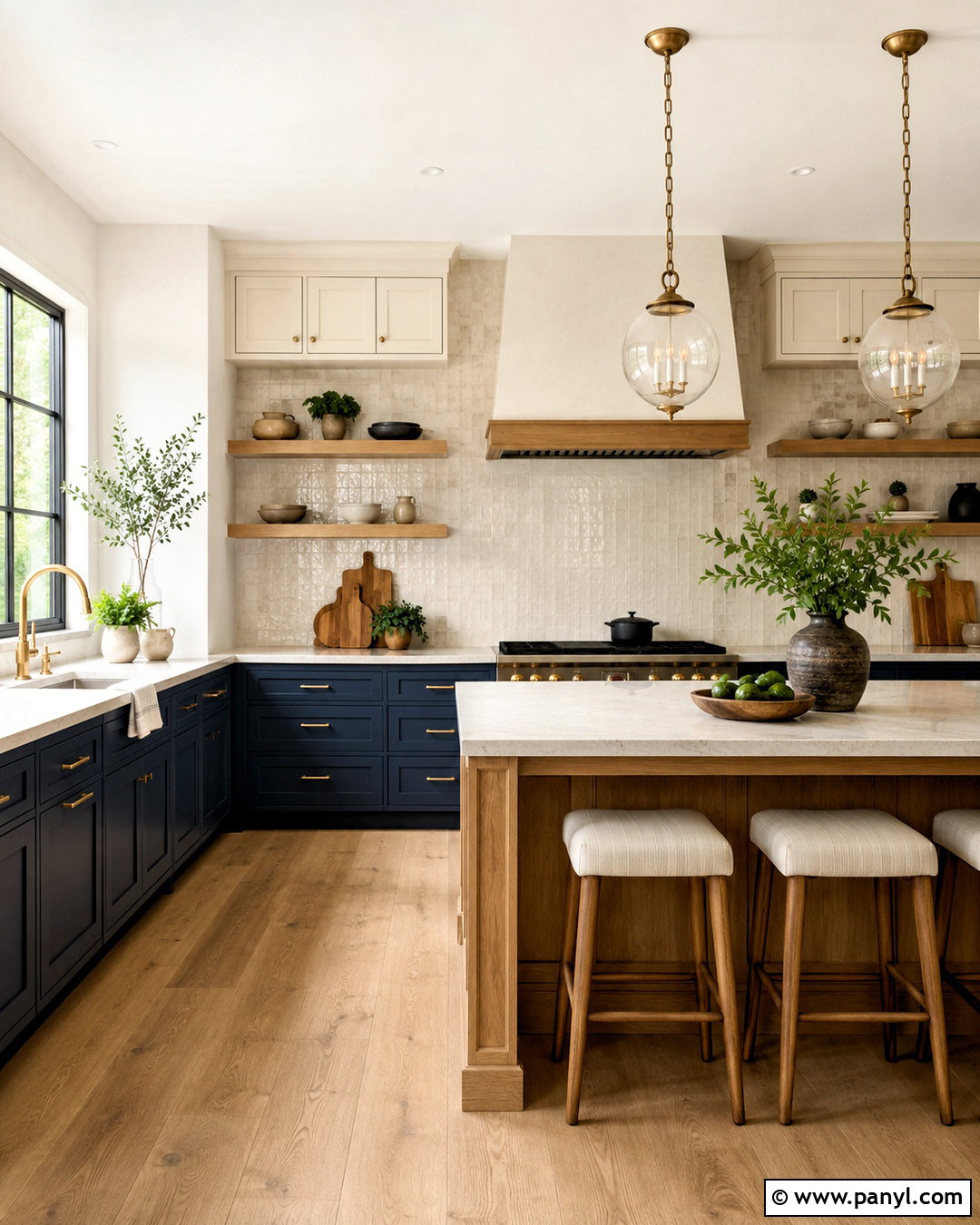 Navy And Cream Kitchen With Wood Accents - 20 navy and cream kitchen ideas