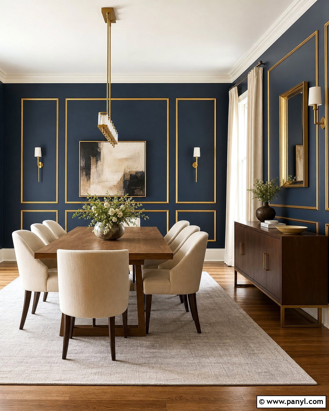 Navy And Golden Wall - 35 golden wall ideas