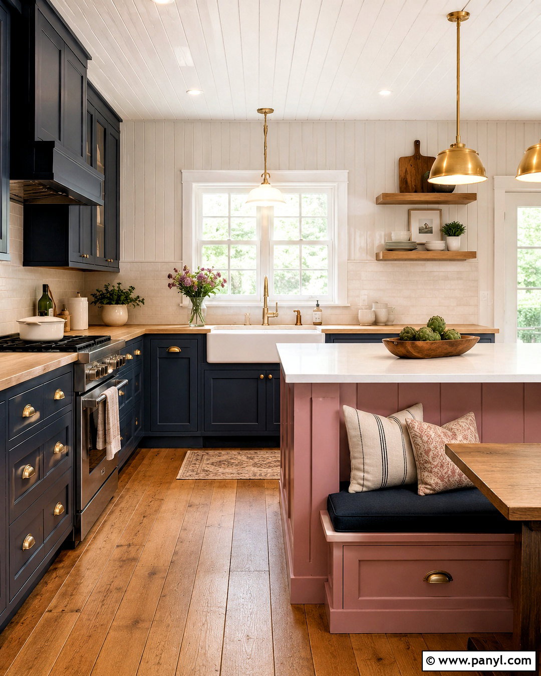 Navy And Pink Farmhouse Kitchen - 20 blue and pink kitchen ideas