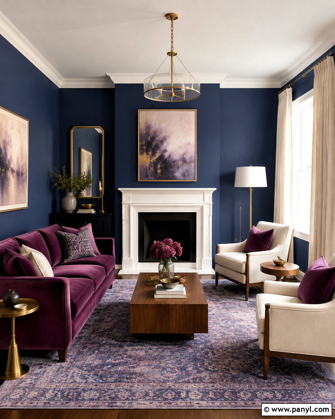 Navy And Plum Living Room - 20 blue and purple living room ideas