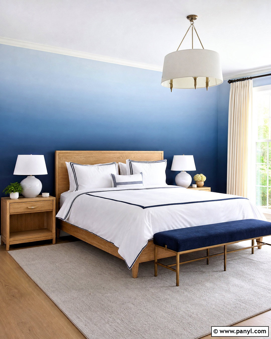 Navy And Powder Blue Ombre Two Tone Wall - 20 two tone wall paint ideas