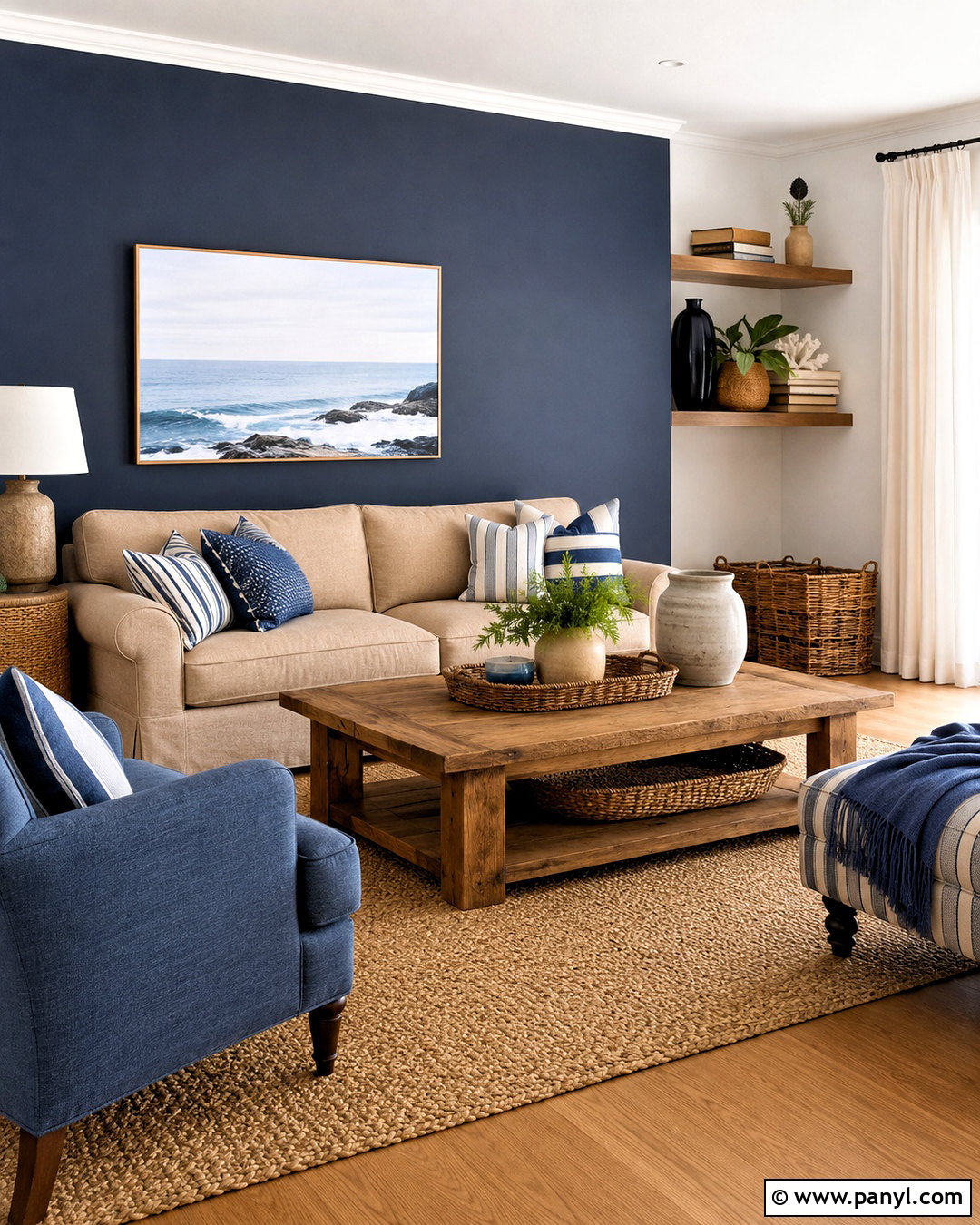 Navy And Tan Living Room - 20 navy blue and brown living room ideas
