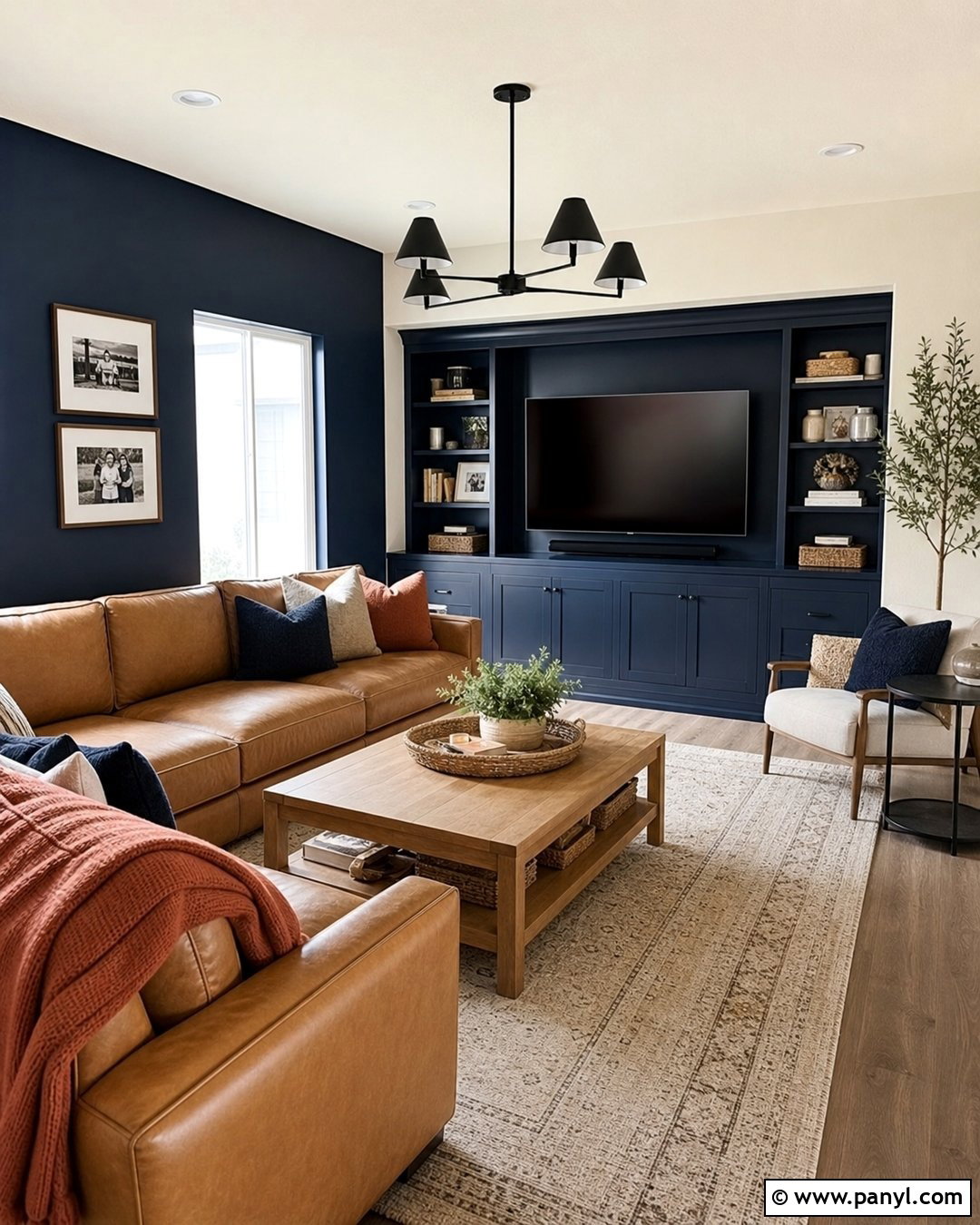 Navy And Warm White Family Room Walls - 20 Room With Different Colored Walls