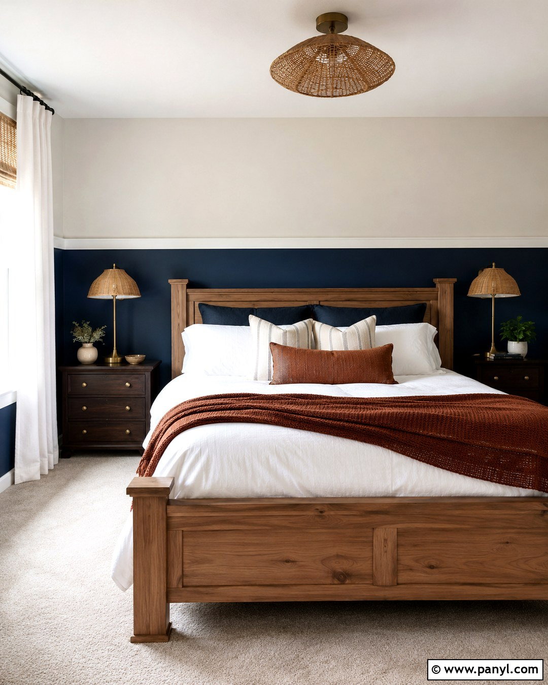 Navy And White Accent Wall - 20 Two Color Accent Wall Ideas