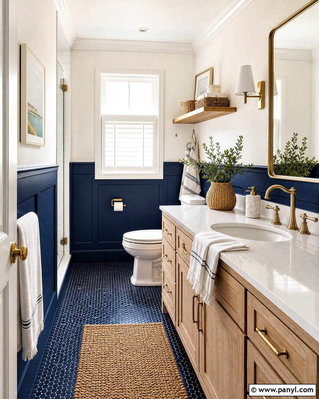 Navy And White Bathroom Walls - 20 two tone bathroom walls
