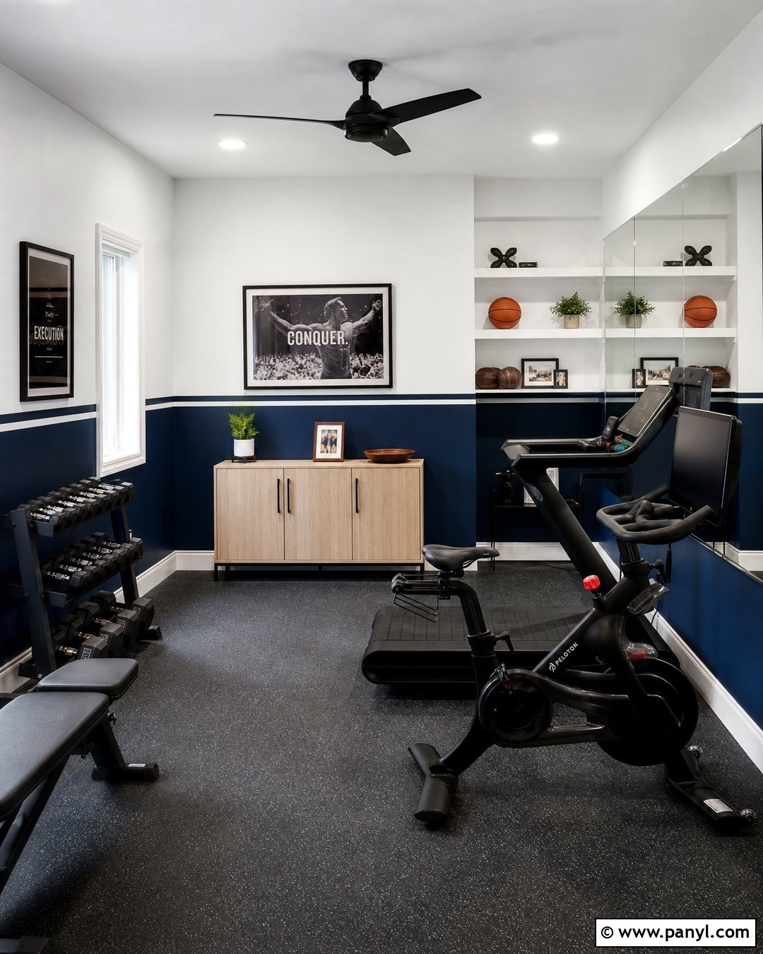 Navy And White Home Gym Walls - 30 Home Gym Wall Color Ideas