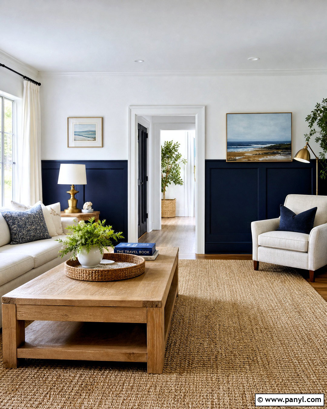 Navy And White Two Tone Living Room - 20 two tone room ideas