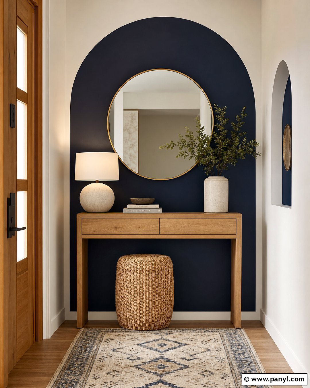 Navy Arch Accent Wall - 35 Navy Accent Wall Ideas
