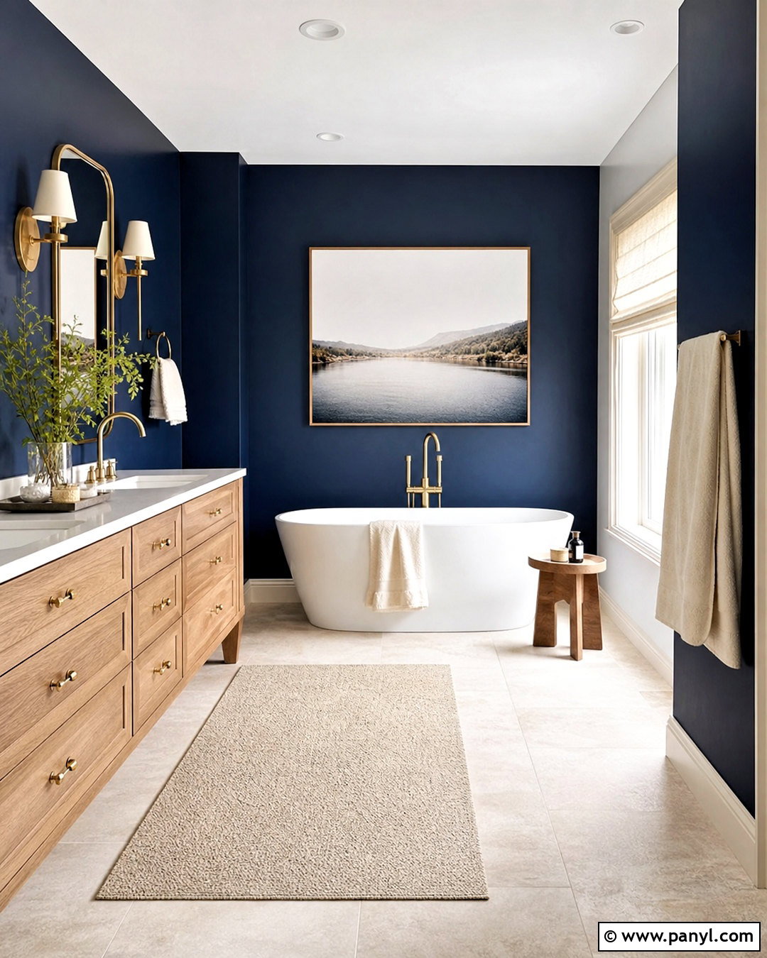 Navy Bathroom Walls With Freestanding Tub - 20 navy bathroom walls