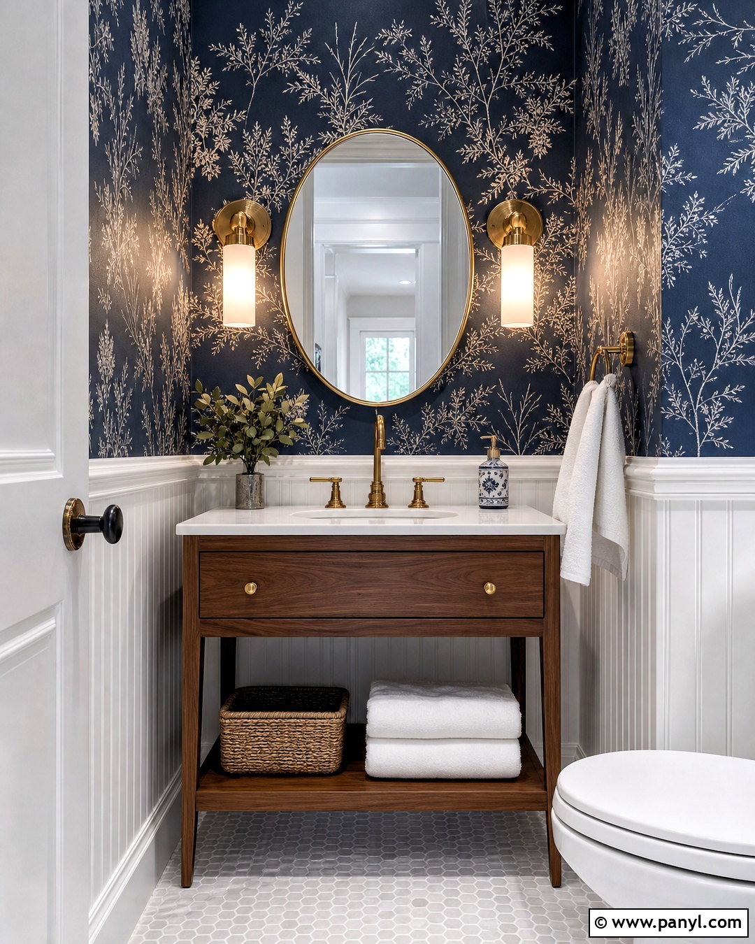 Navy Bathroom Walls With Wallpaper - 20 navy bathroom walls