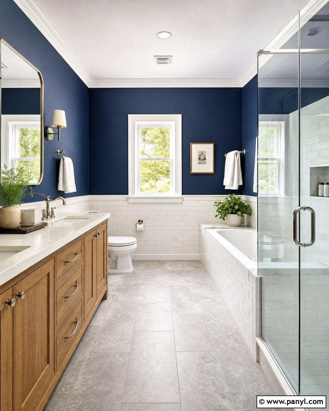 Navy Bathroom Walls With White Tile - 20 navy bathroom walls