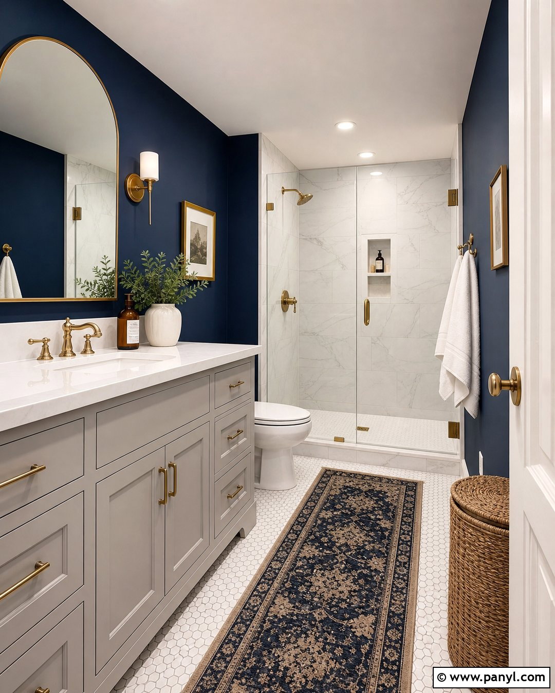 Navy Bathroom Walls - 35 grey vanity bathroom wall colors