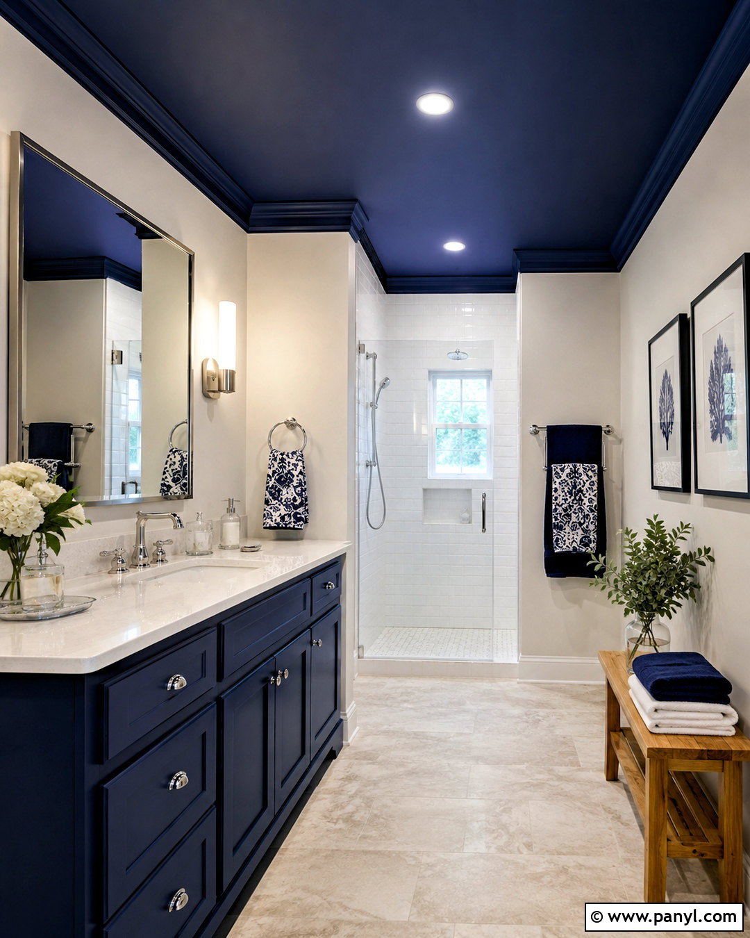 Navy Bathroom With Terrazzo - 20 navy bathroom ideas
