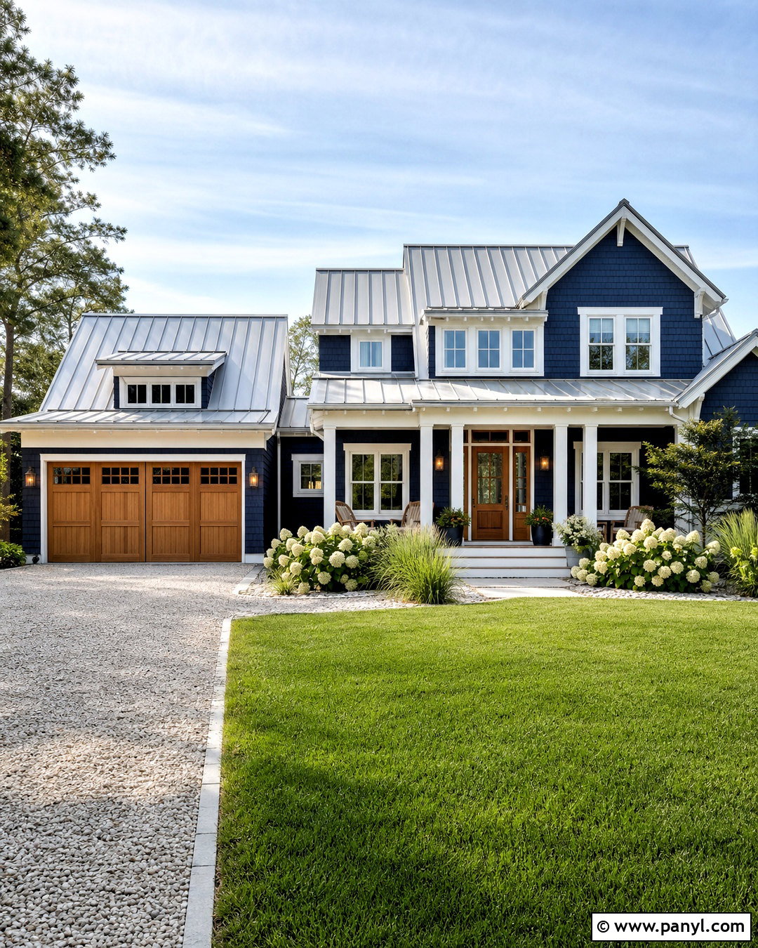 Navy Beach House Exterior With Warm White Trim - 20 beach house exterior paint colors