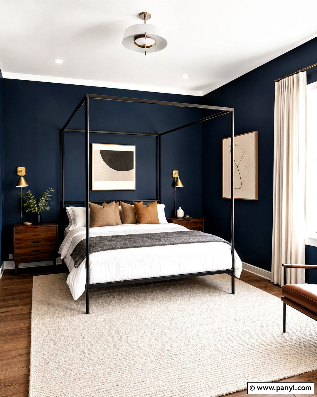 Navy Bedroom Walls With A Canopy Bed - 20 navy bedroom walls