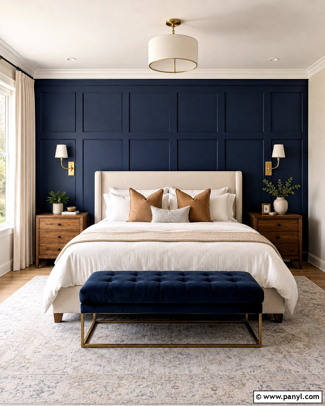 Navy Bedroom Walls With Board And Batten - 20 navy bedroom walls