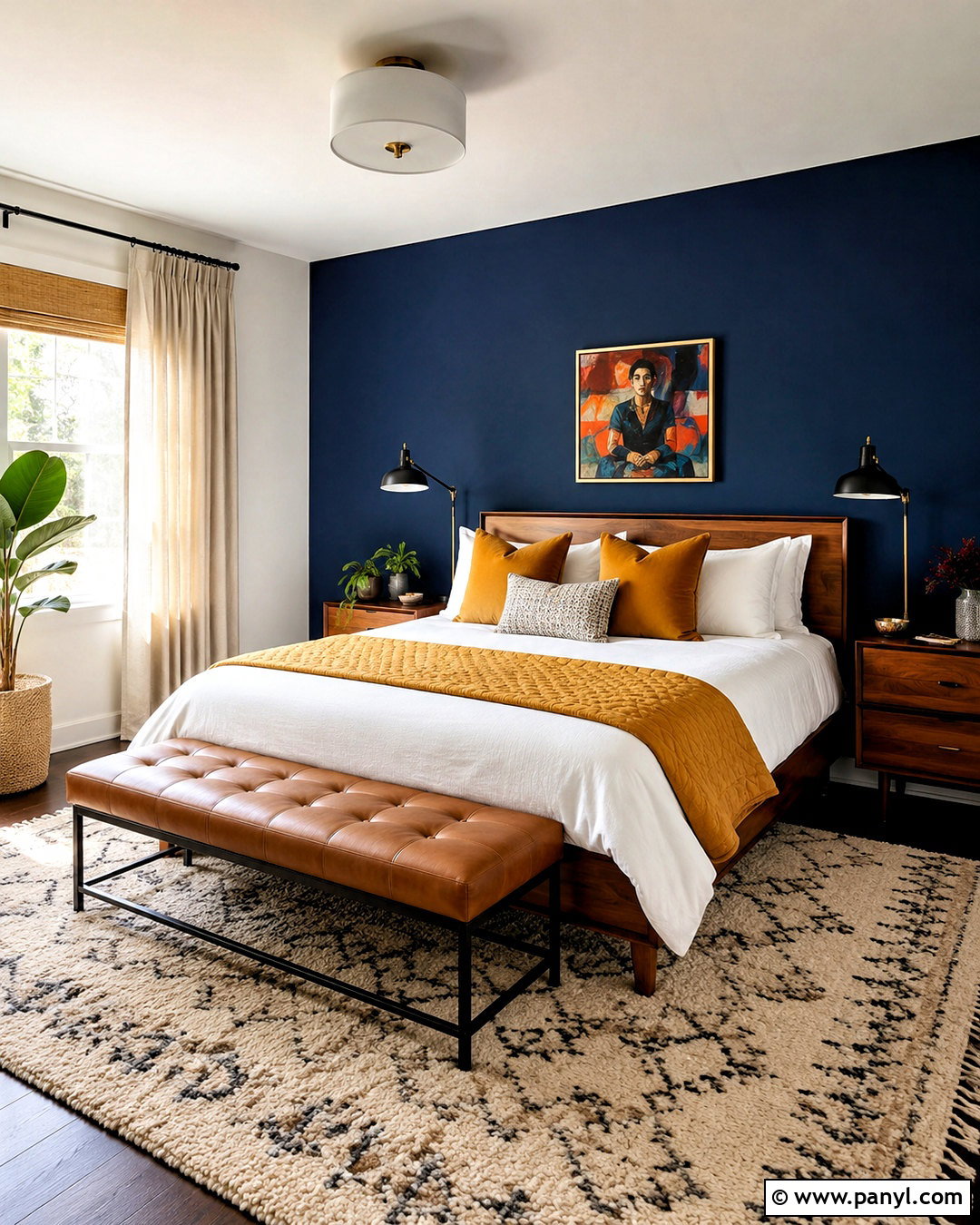 Navy Bedroom Walls With Mustard Yellow - 20 navy bedroom walls