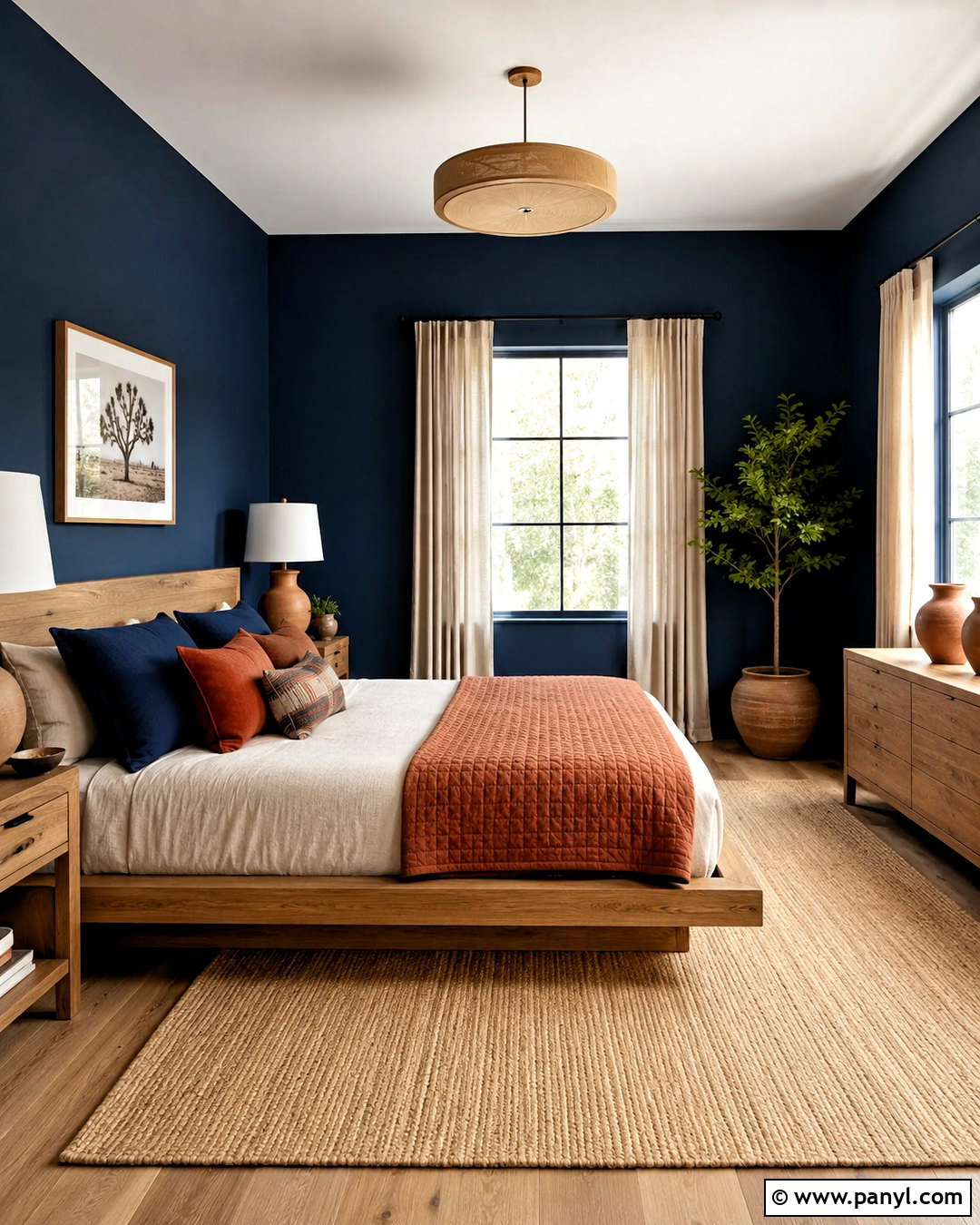 Navy Bedroom Walls With Terracotta - 20 navy bedroom walls