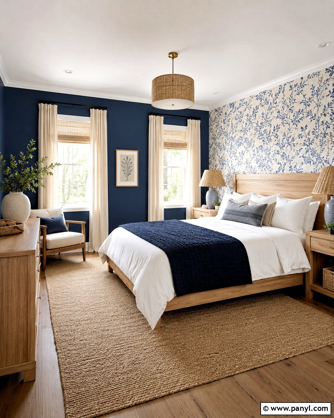 Navy Bedroom Walls With Wallpaper - 20 navy bedroom walls
