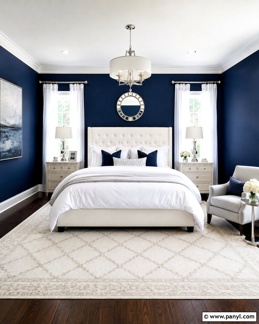 Navy Bedroom Walls With White Bedding - 20 navy bedroom walls