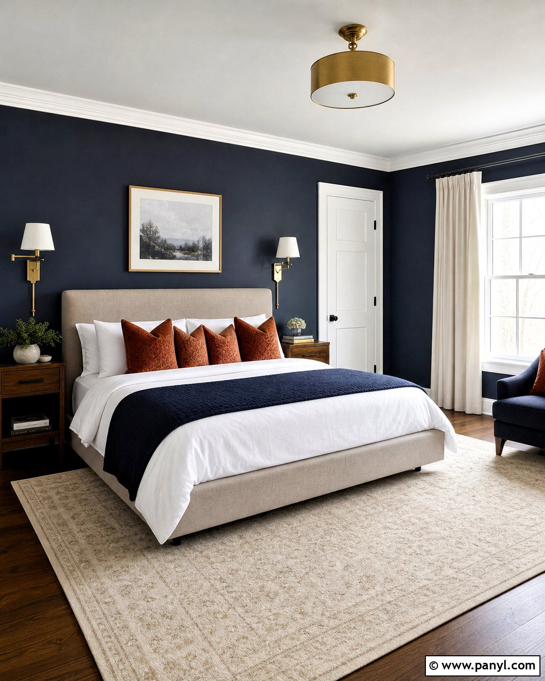 Navy Bedroom Walls With White Trim - 20 dark walls white trim ideas