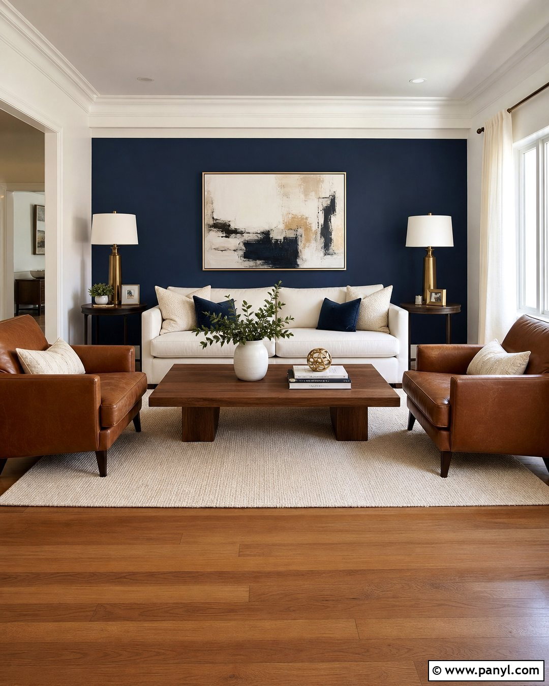Navy Blue Accent Wall - 20 Accent Wall Color For White Room Ideas