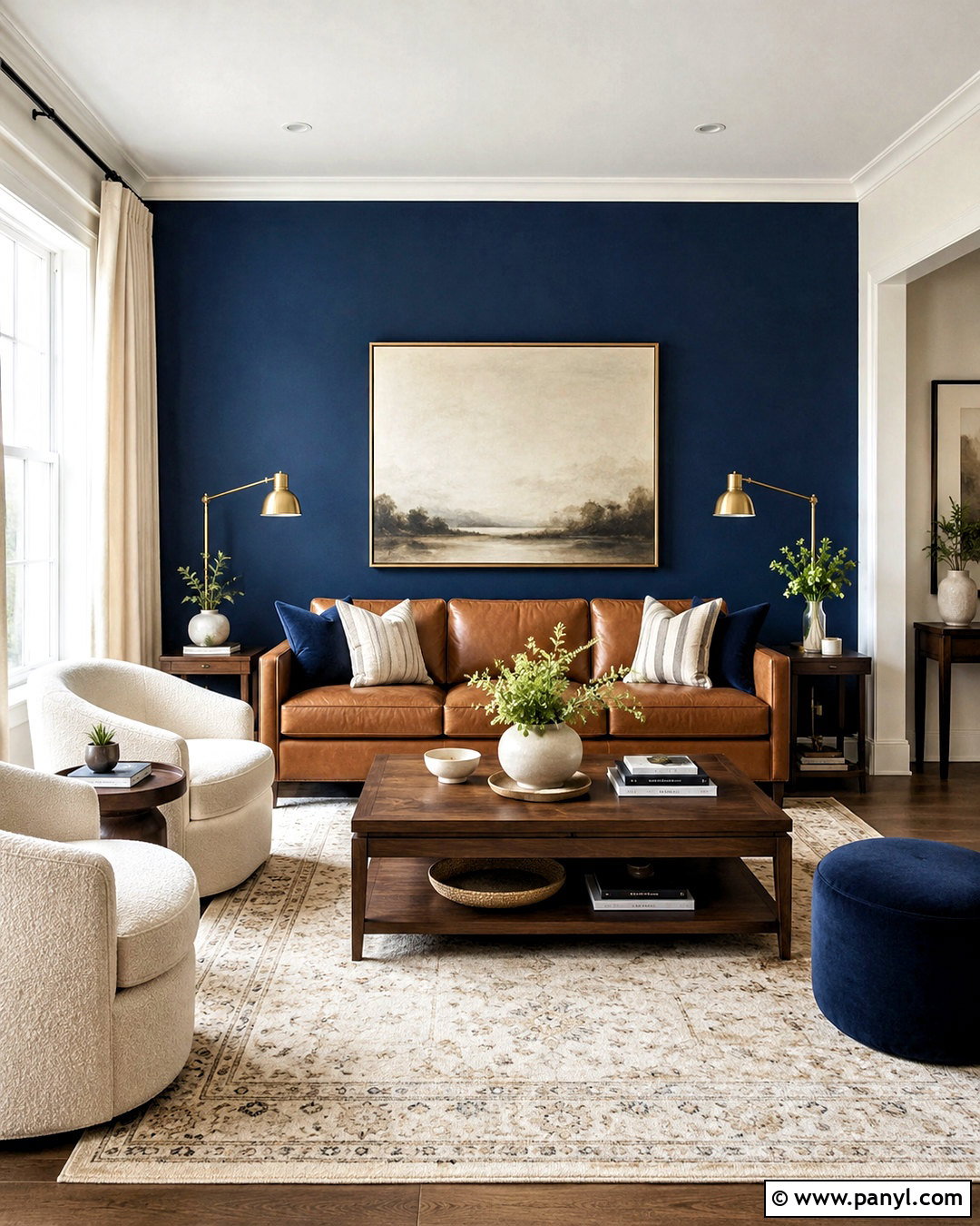 Navy Blue Accent Wall - 40 blue wall paint ideas