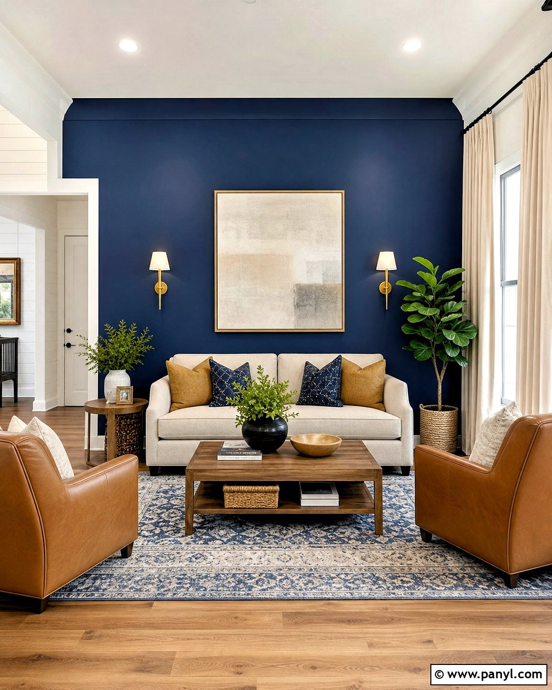 Navy Blue Accent Wall - 20 cool accent wall ideas