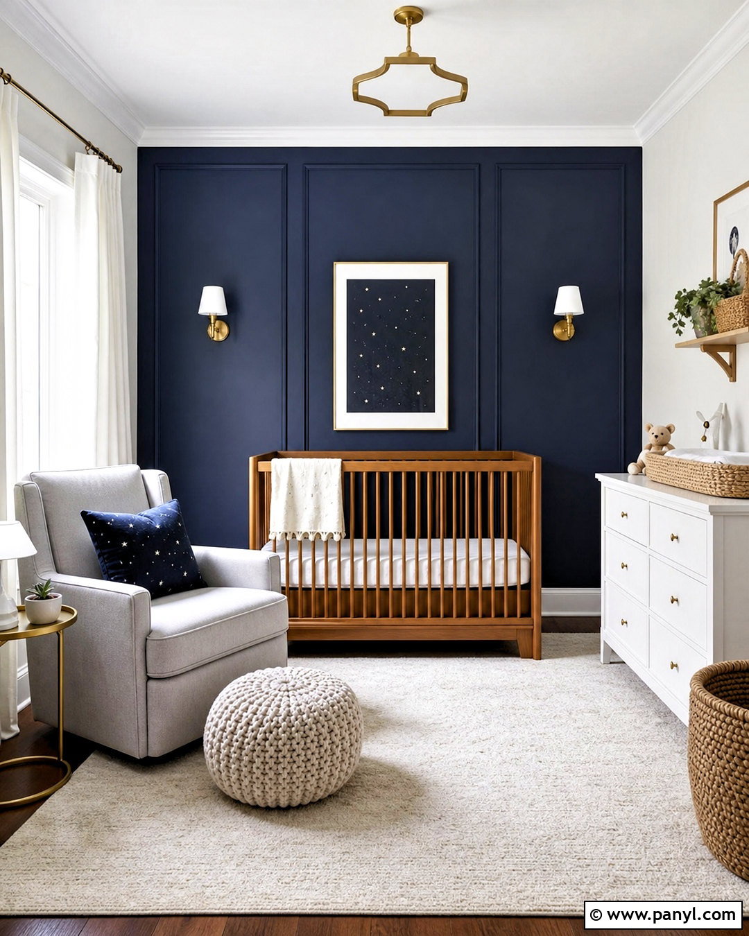 Navy Blue Accent Wall Baby Room - 20 baby room paint ideas