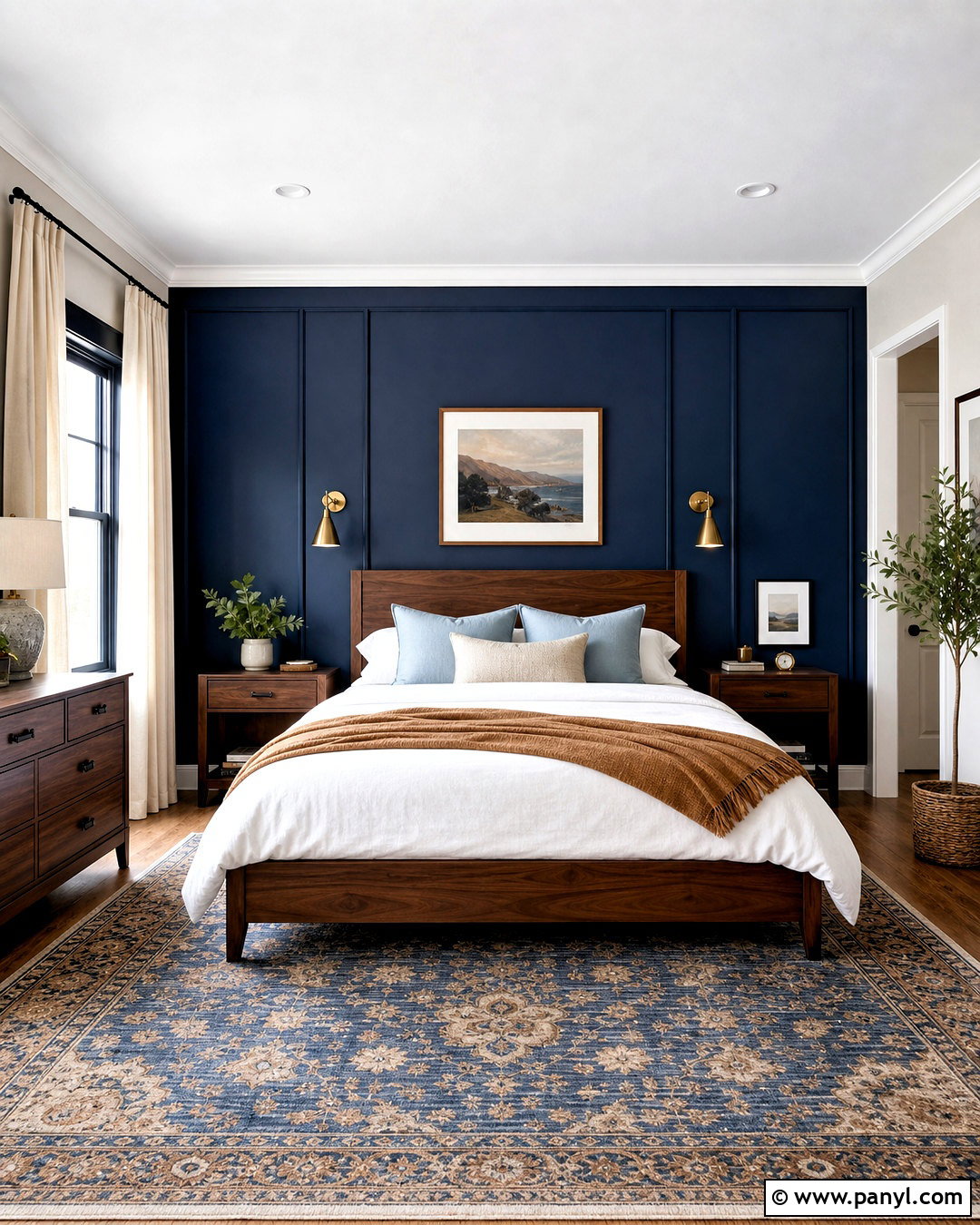 Navy Blue Accent Wall Bedroom - 20 dark accent wall bedroom ideas