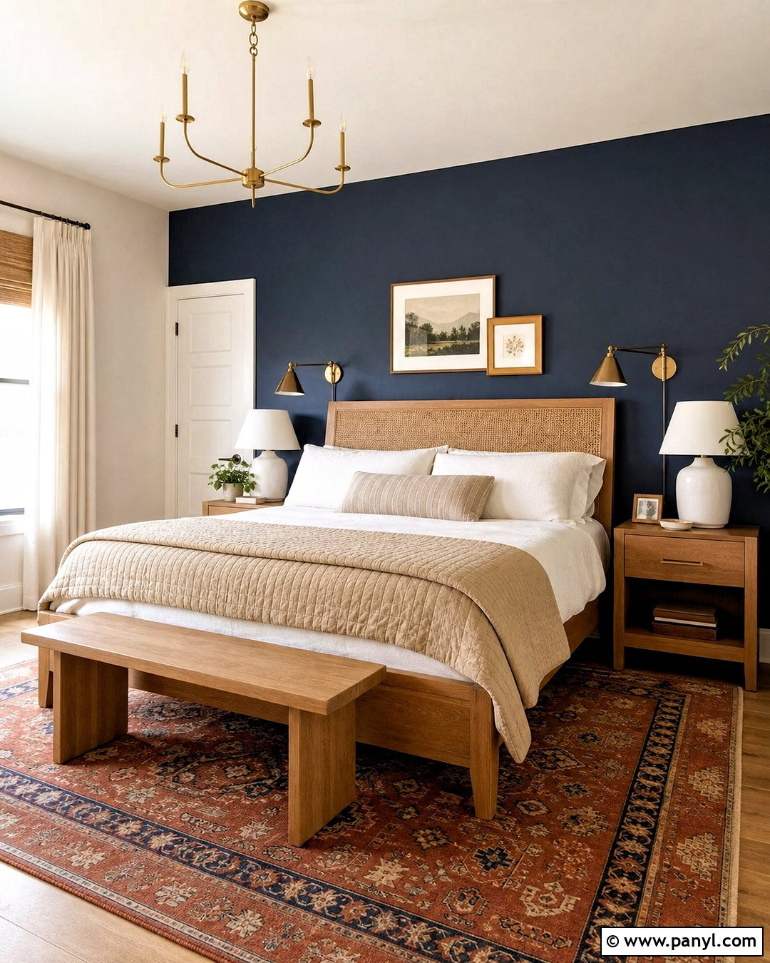 Navy Blue Accent Wall Bedroom - 20 bedroom with dark accent wall ideas