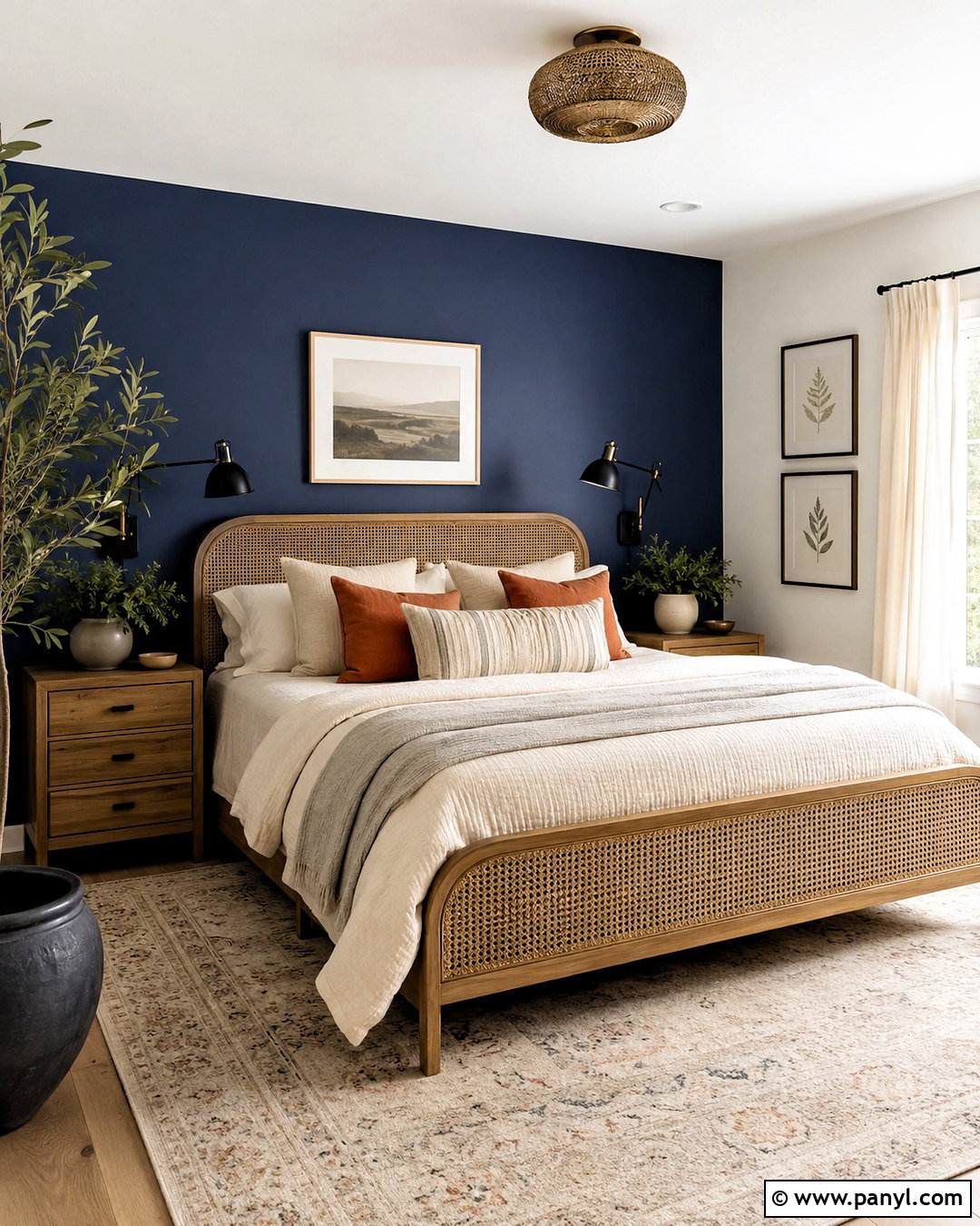 Navy Blue Accent Wall Behind The Bed - 40 navy blue walls