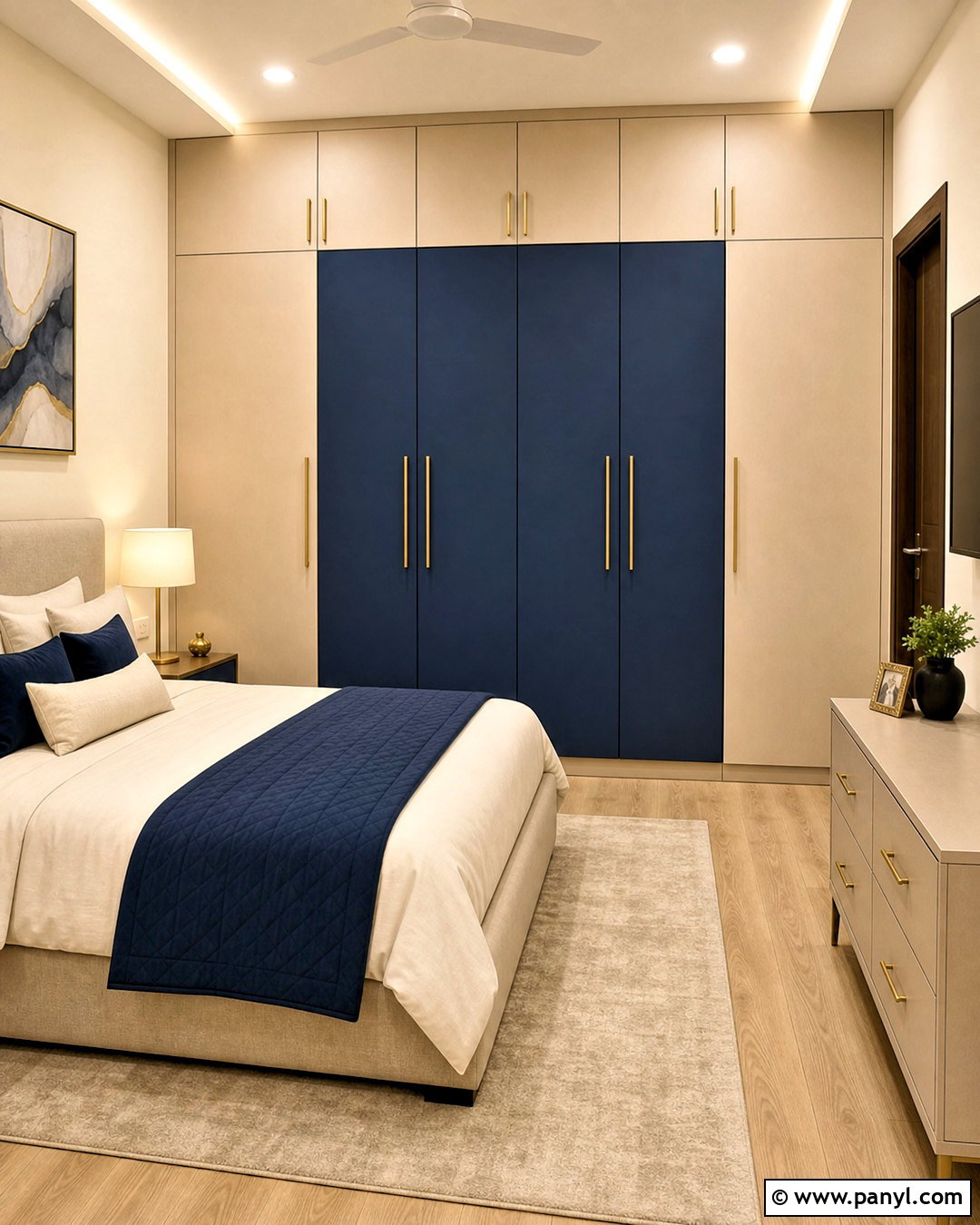Navy Blue And Beige Almirah - 20 almirah color ideas
