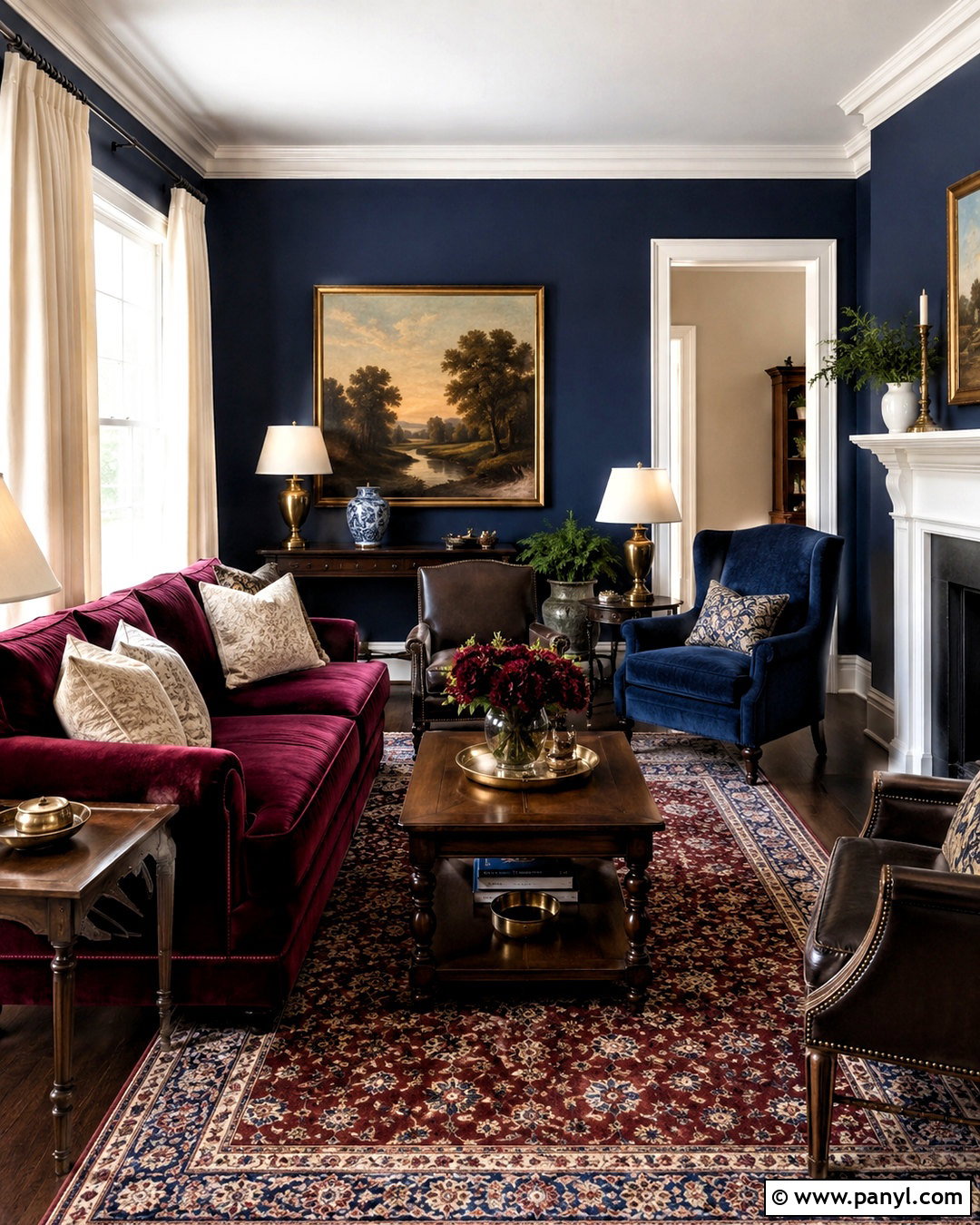 Navy Blue And Burgundy Living Room - 20 navy blue living room color scheme ideas