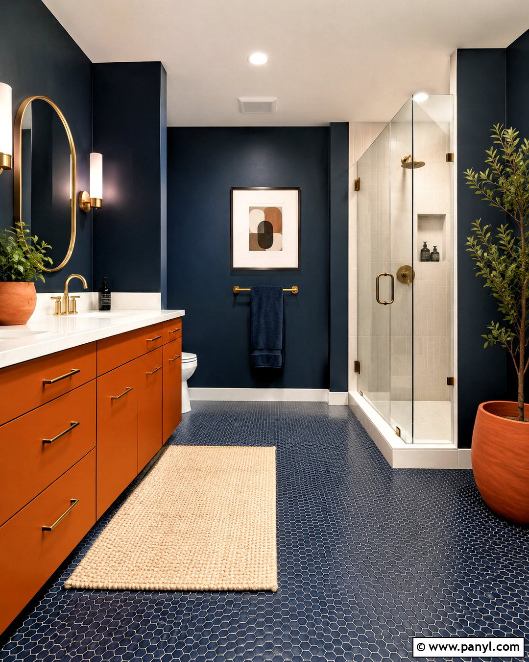 Navy Blue And Burnt Orange Bathroom - 20 blue and orange bathroom ideas