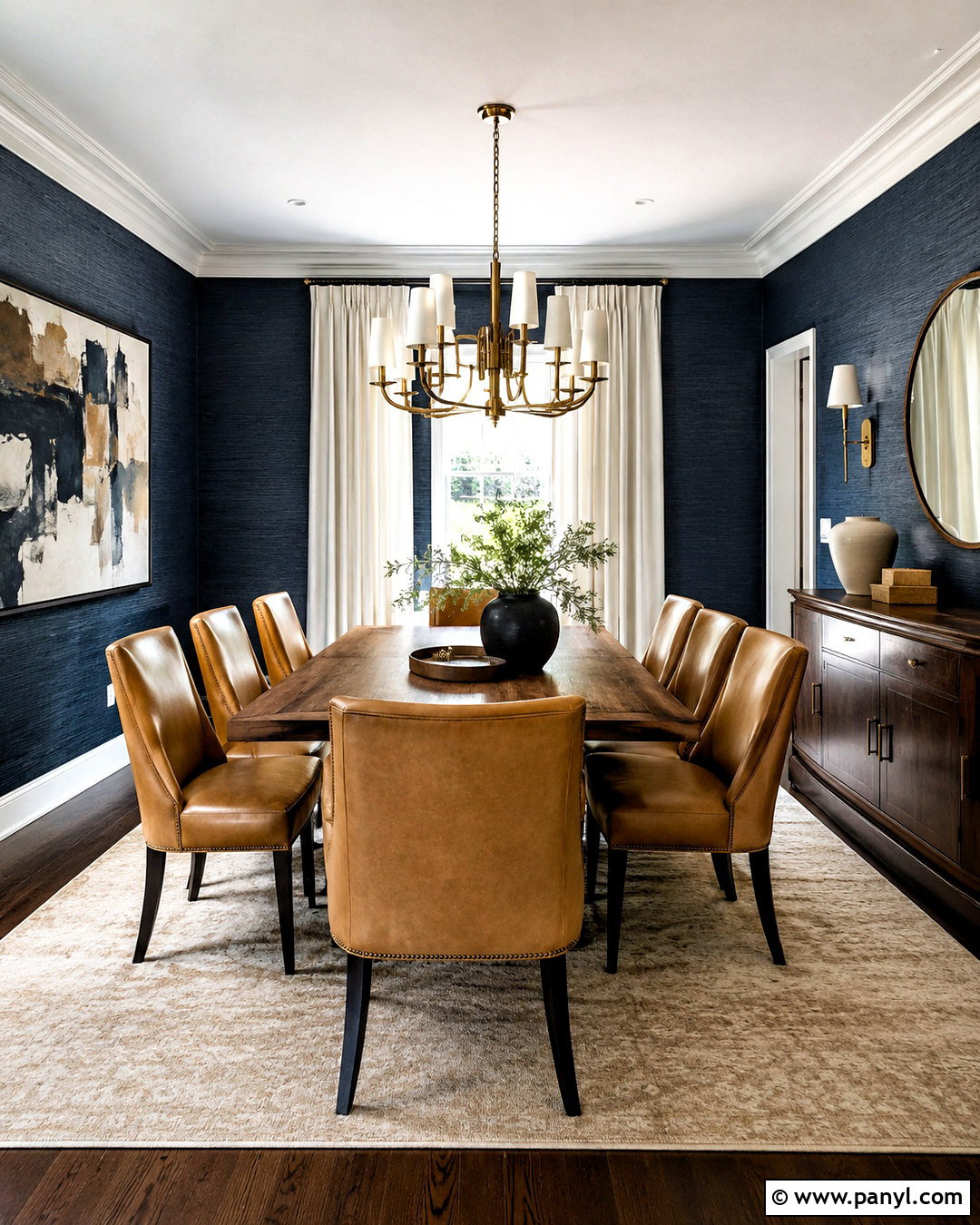 Navy Blue And Camel Brown Dining Room - 20 brown and blue color palette ideas