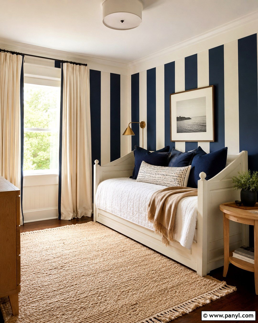 Navy Blue And Cream Striped Walls - 20 Navy Blue And Cream Walls